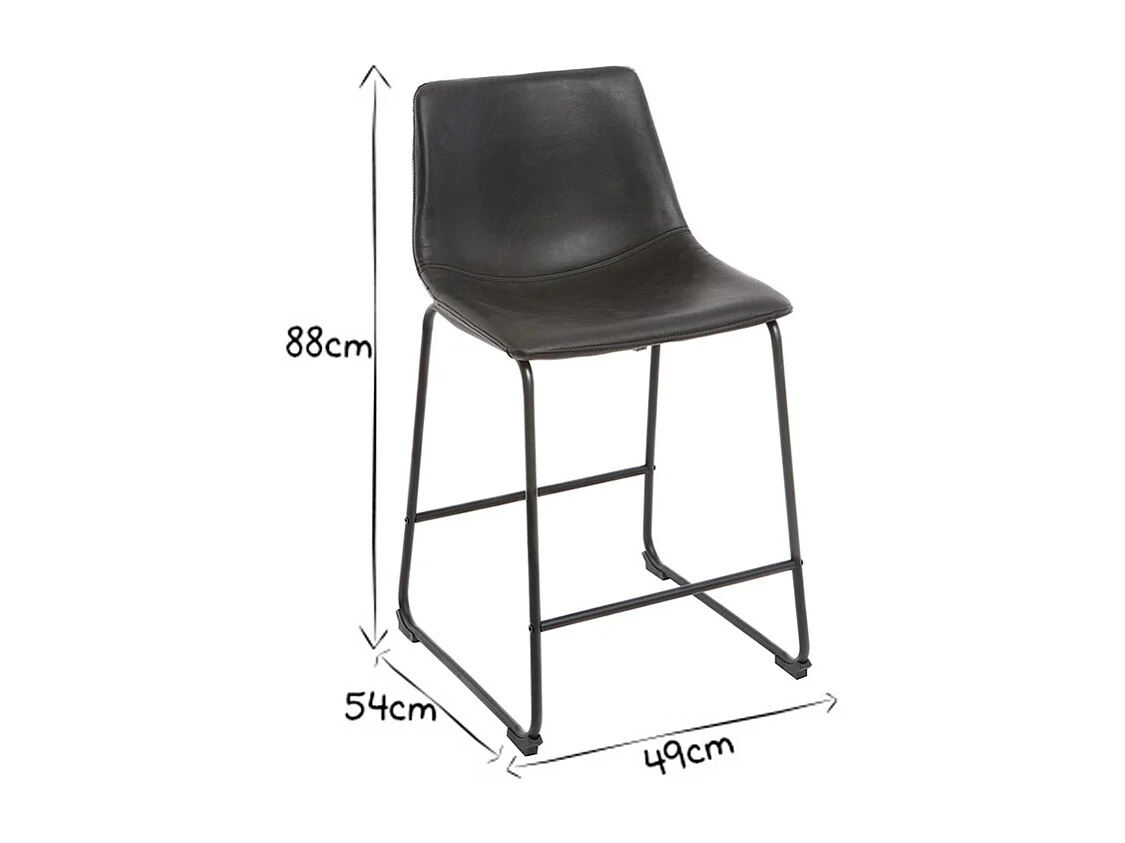 Tabourets de bar design noir H61 cm (lot de 2) NEW ROCK