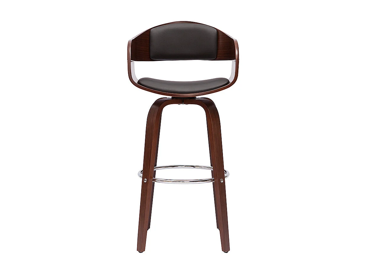 Tabourets de bar vintage pivotants 360° noyer H65 cm (lot de 2) GAO