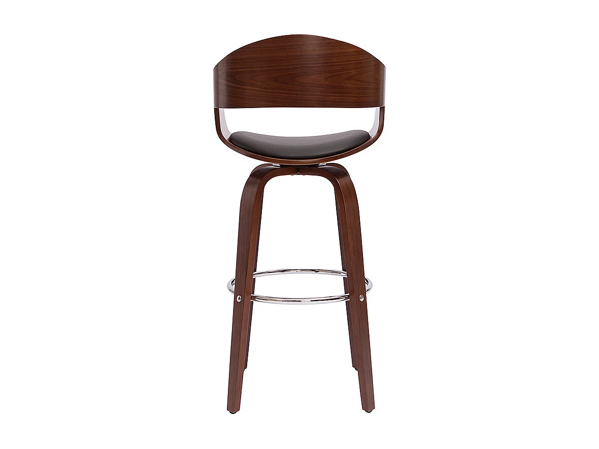 Tabourets de bar vintage pivotants 360° noyer H65 cm (lot de 2) GAO
