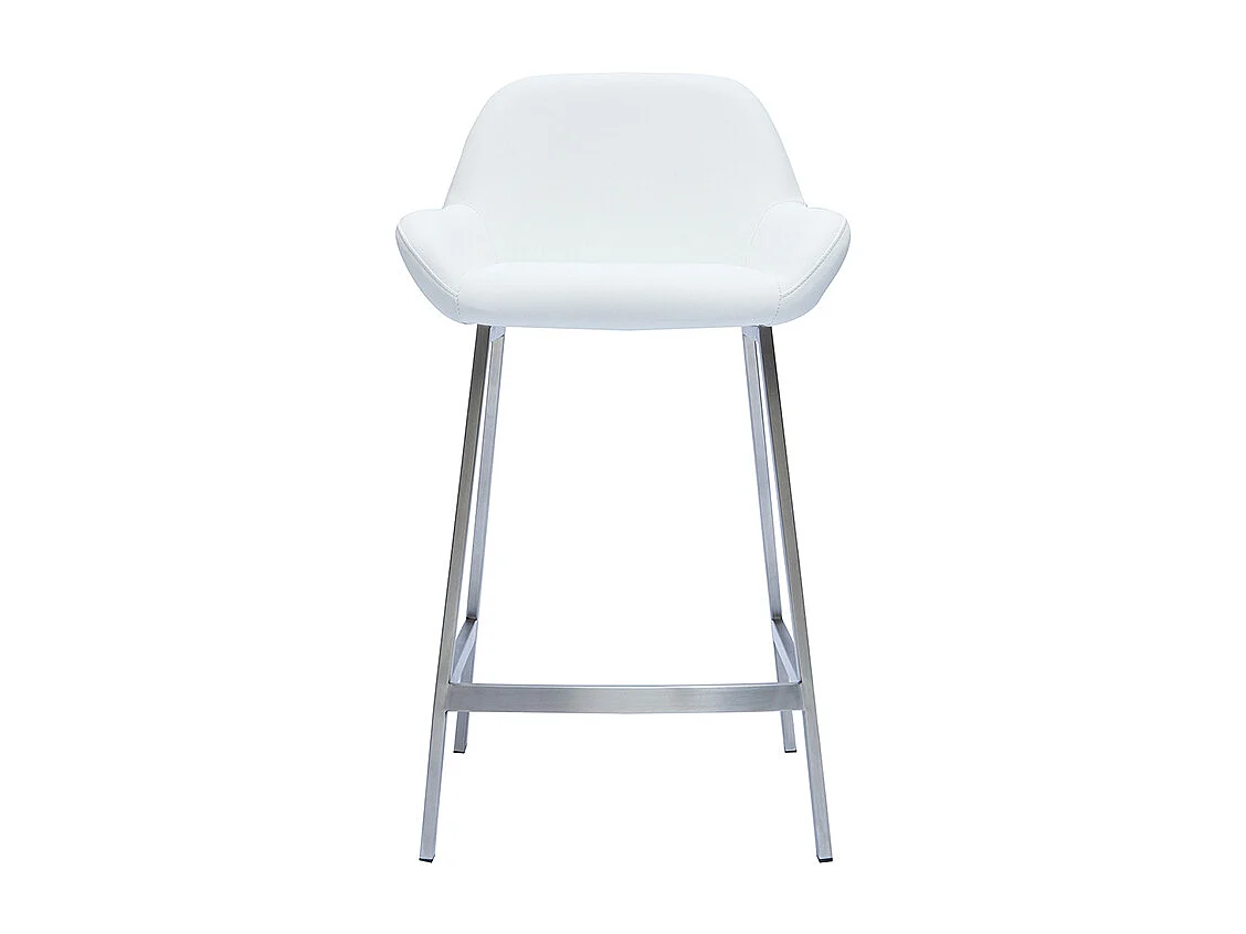 Set de 2 taburetes de cocina de diseño blancos con pie de metal RINGER