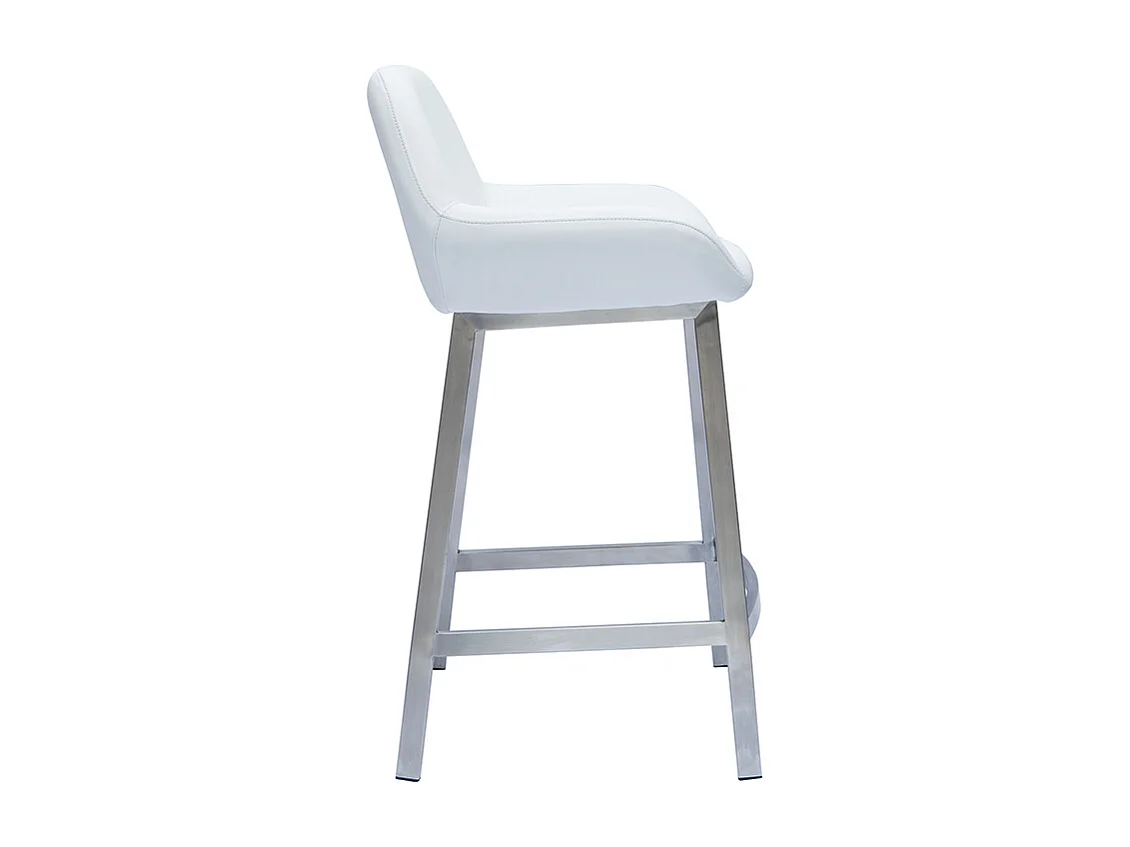 Tabourets de bar design blancs et pieds métal (lot de 2) RINGER