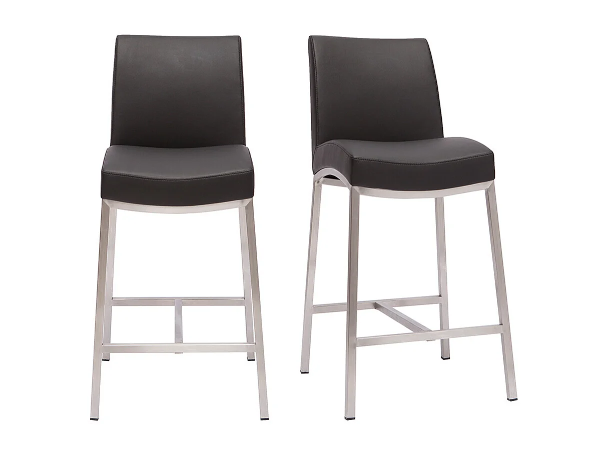 Tabourets de bar design noirs H70 cm (lot de 2) OLLY