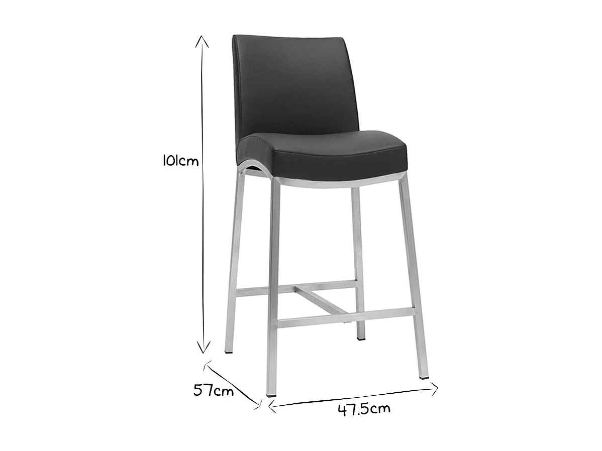Tabourets de bar design noirs H70 cm (lot de 2) OLLY