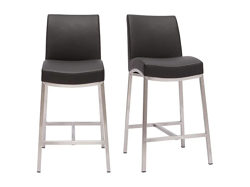 Tabourets de bar design noirs H70 cm (lot de 2) OLLY