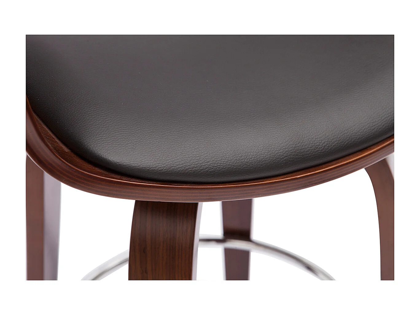 Design-Barhocker drehbar schwarz und dunkles Holz H 67 cm GAO