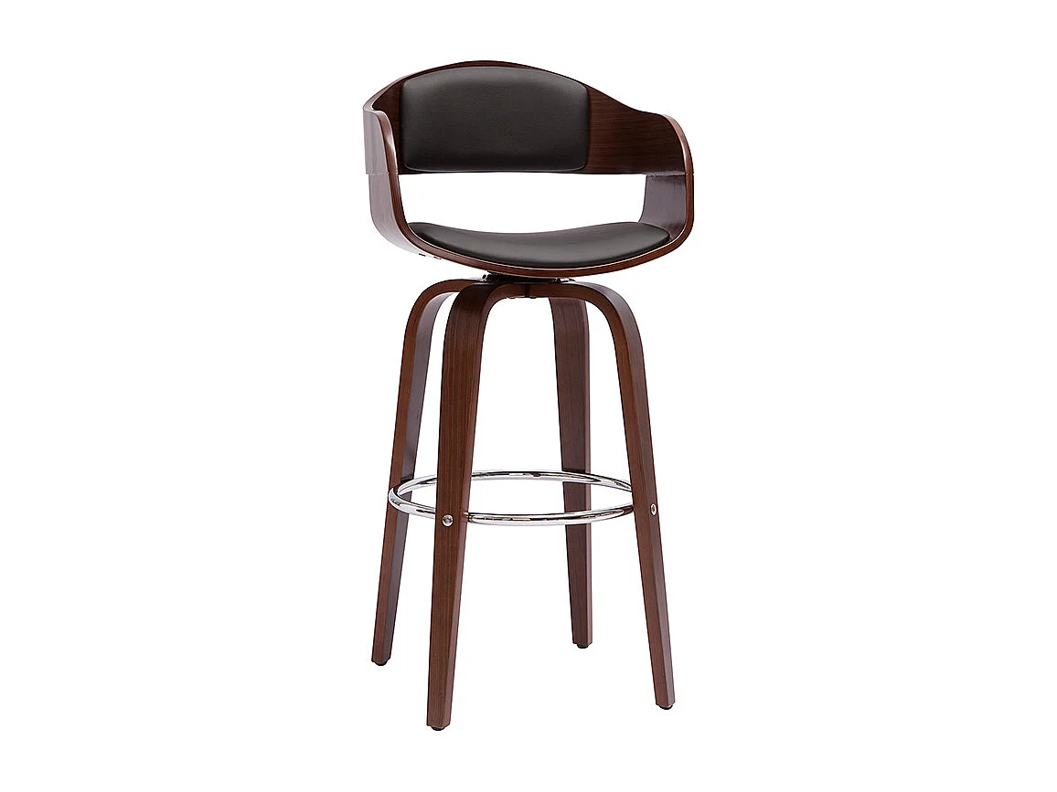 Taburete de cocina de diseño negro con madera oscura 67.5 cm GAO