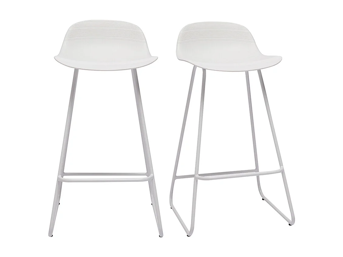 Set di 2 sgabelli da bar design bianchi H65 cm ELLA