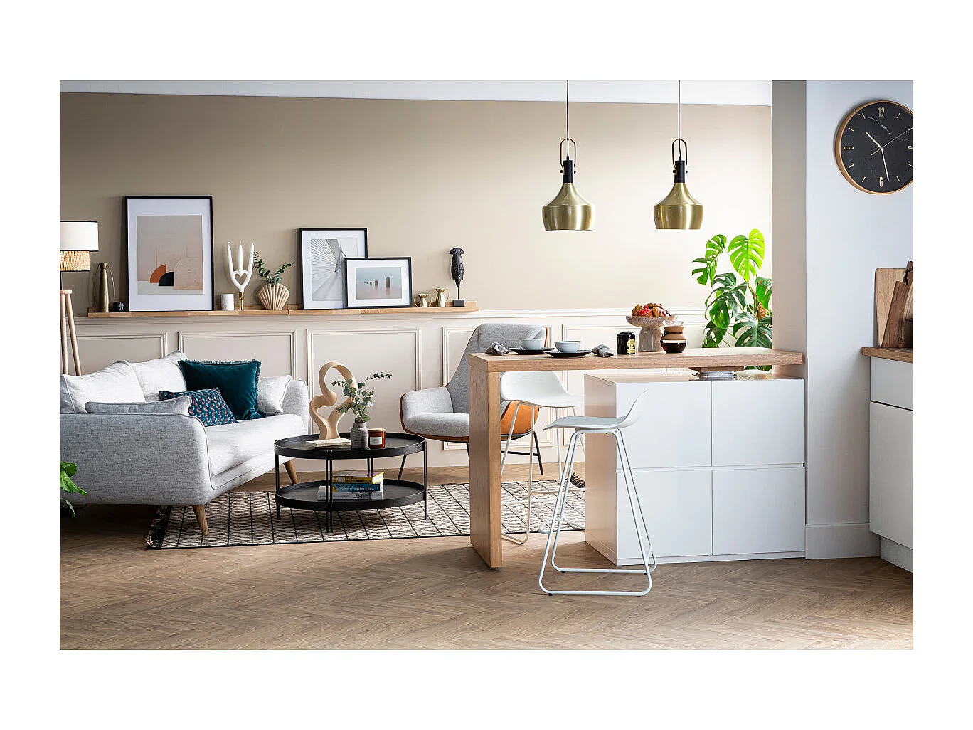 Set di 2 sgabelli da bar design bianchi H65 cm ELLA