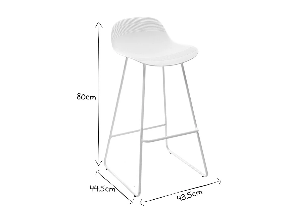 Set di 2 sgabelli da bar design bianchi H65 cm ELLA