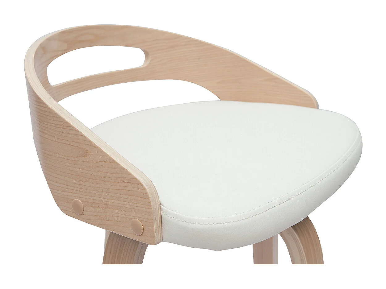 Barhocker helles Holz und weißes Polyurethan 65 cm 2er-Set MANO