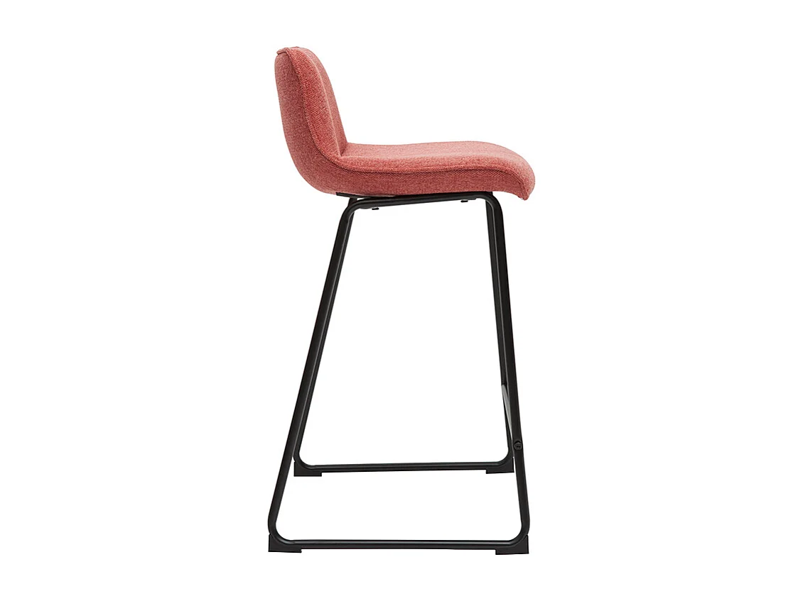 Tabourets de bar en tissu effet velours texturé terracotta et métal H65 cm (lot de 2) BOOST