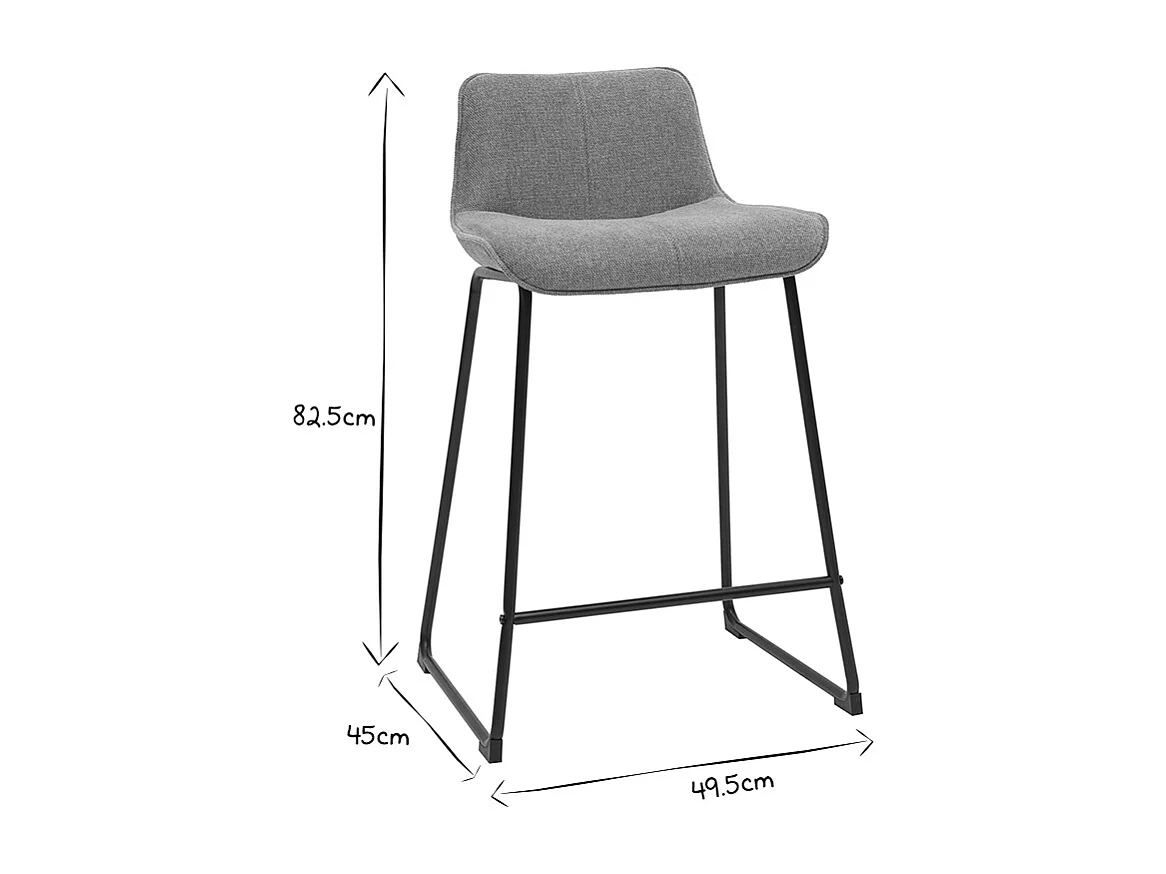 Tabourets de bar en tissu effet velours texturé terracotta et métal H65 cm (lot de 2) BOOST