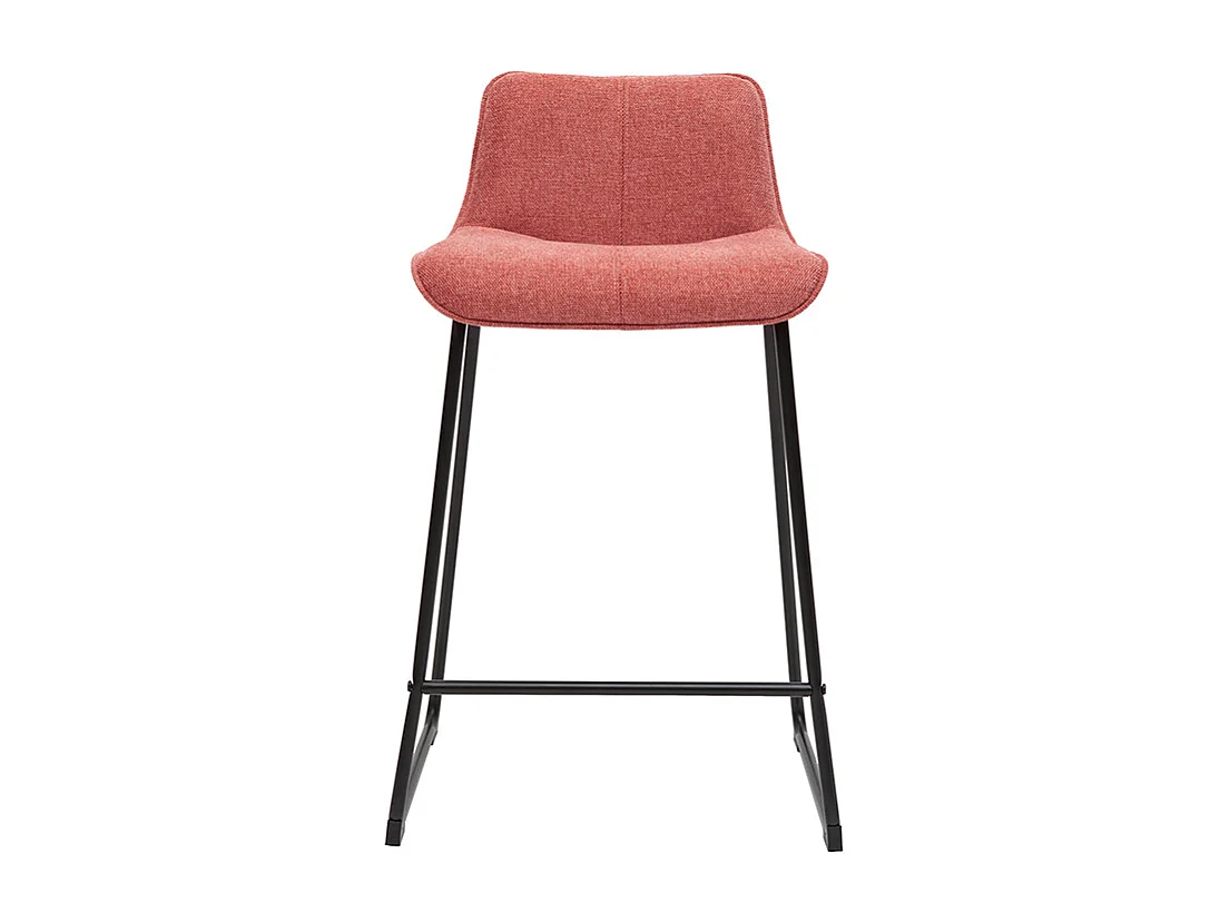 Tabourets de bar en tissu effet velours texturé terracotta et métal H65 cm (lot de 2) BOOST