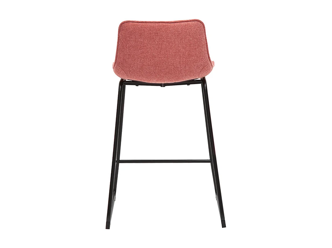 Tabourets de bar en tissu effet velours texturé terracotta et métal H65 cm (lot de 2) BOOST