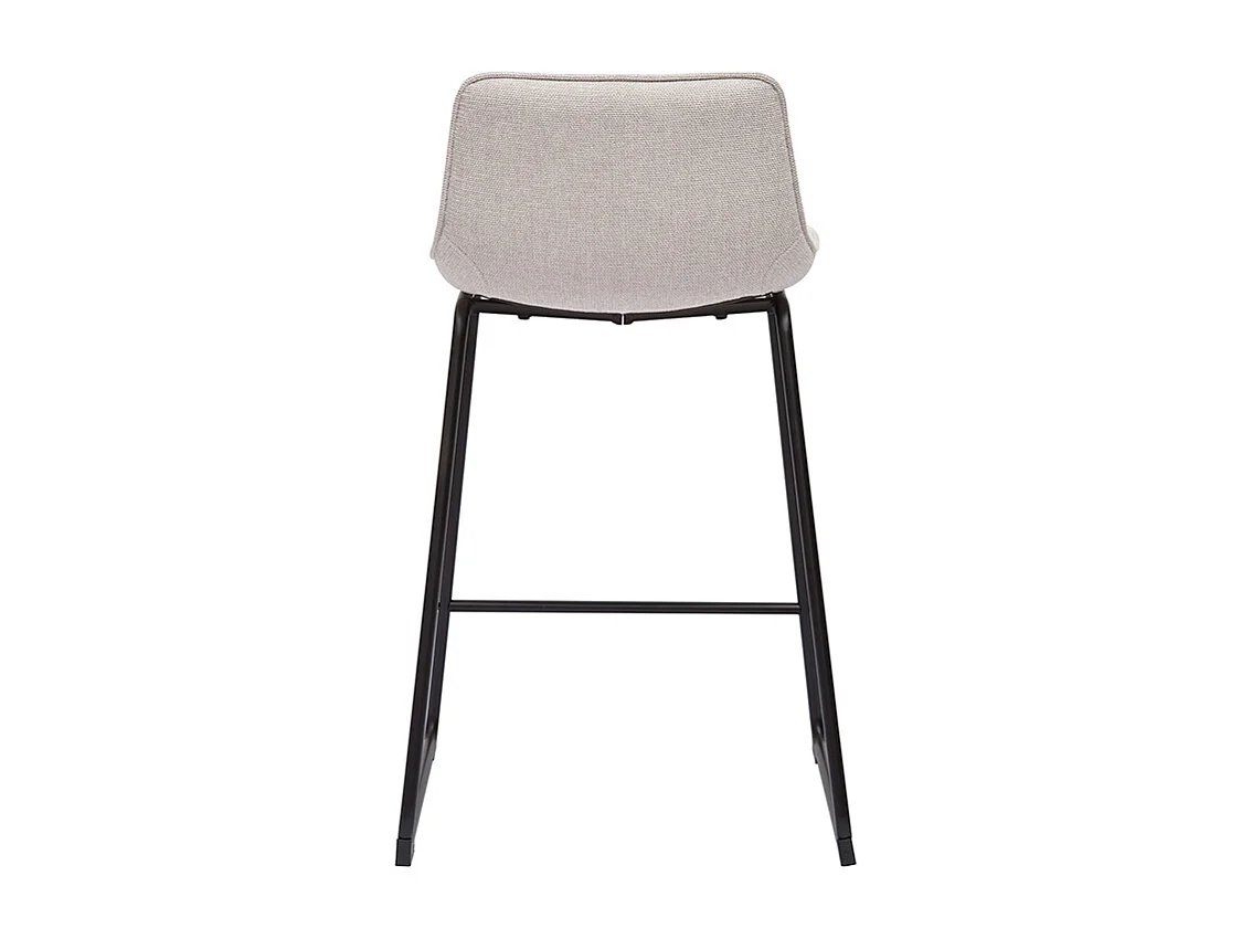 Tabourets de bar en tissu effet velours texturé beige et métal H65 cm (lot de 2) BOOST