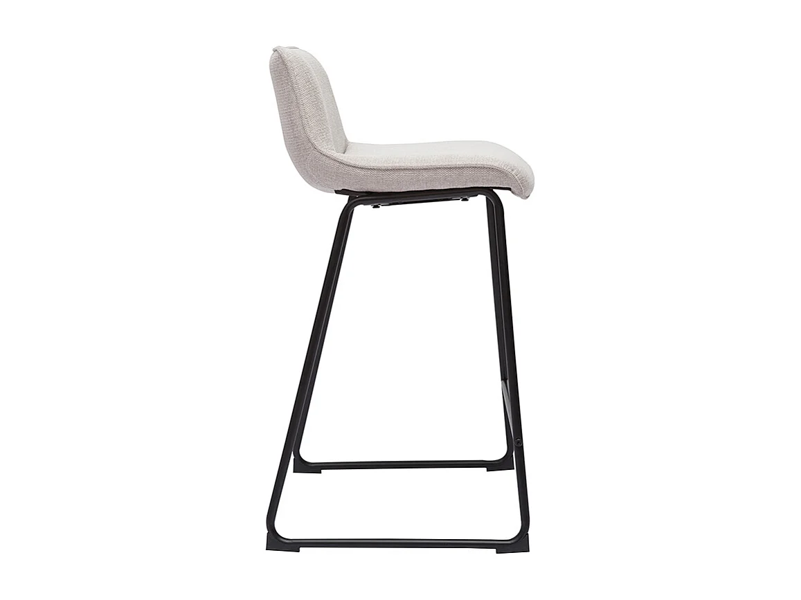 Tabourets de bar en tissu effet velours texturé beige et métal H65 cm (lot de 2) BOOST