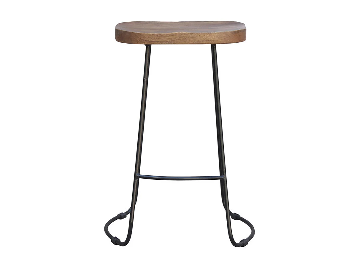 Taburetes de bar mango y metal 65 cm (lote de 2) RUNKO