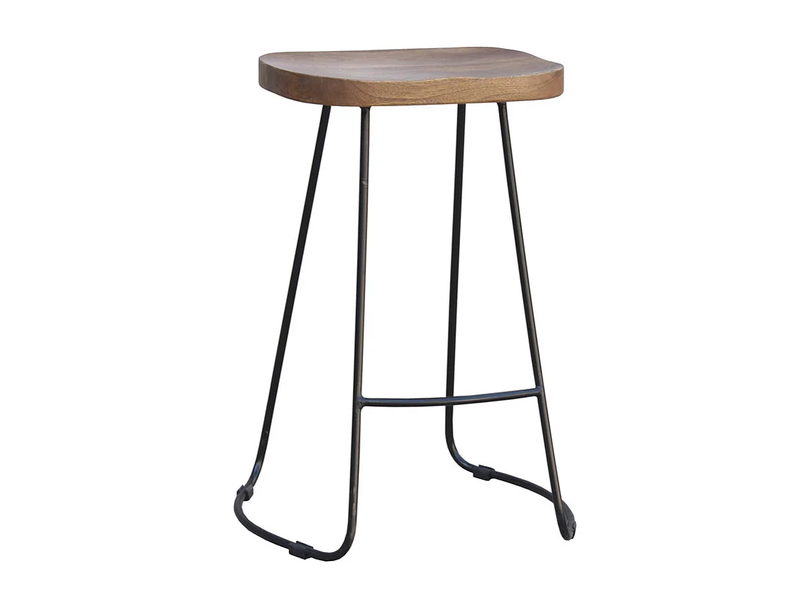 Taburetes de bar mango y metal 65 cm (lote de 2) RUNKO