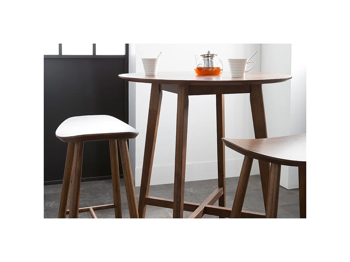 Taburete de bar moderno nogal 72cm DEMORY