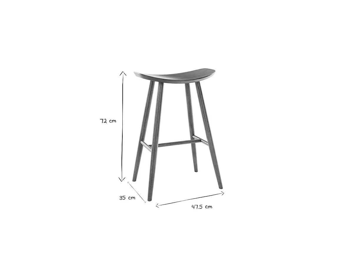 Taburete de bar moderno nogal 72cm DEMORY