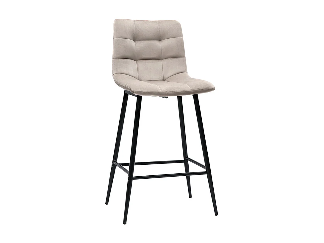 Design-Barhocker taupefarbener Samt H65 cm (2er-Set) MAXWELL