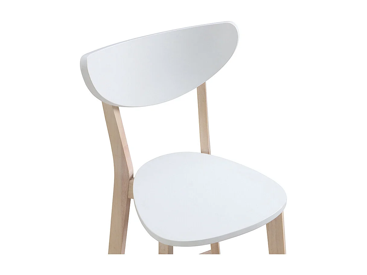 Taburete de bar escandinavo blanco y madera 75cm lote de 2 LEENA