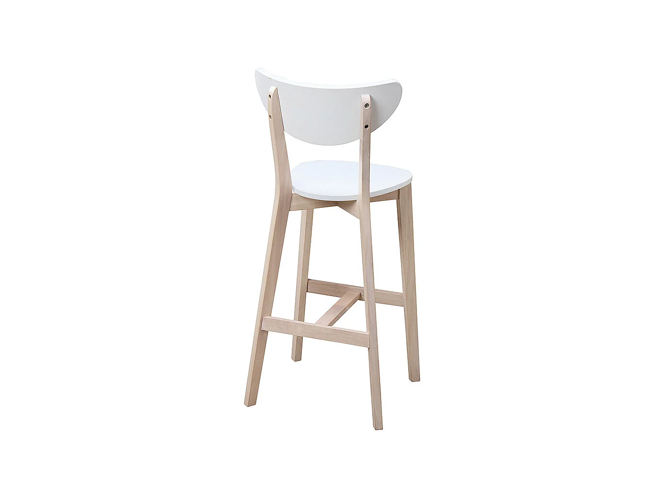 Tabourets de bar scandinaves blanc et bois 75 cm (lot de 2) LEENA