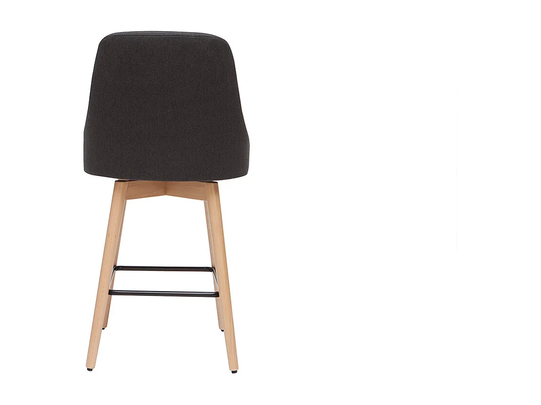 Barhocker HASTA skandinavisches Design dunkelgrauer Bezug H65 cm (2er-Set)