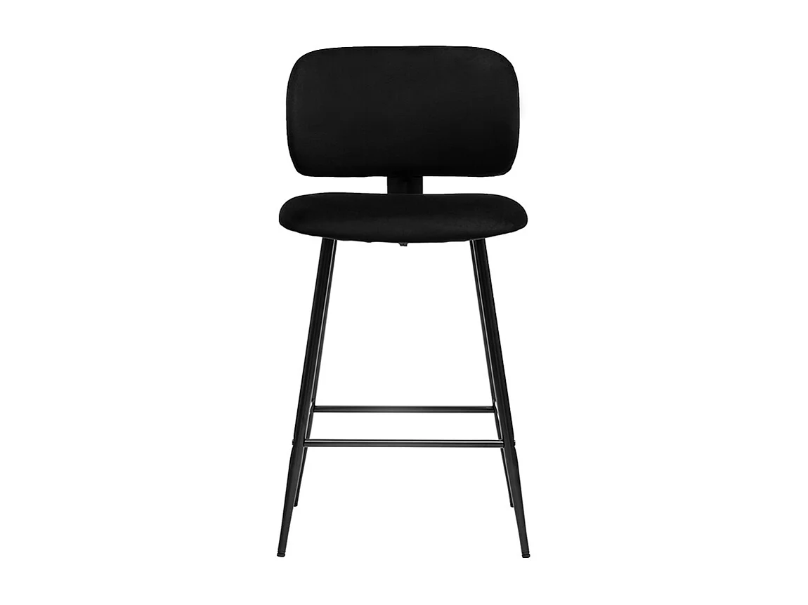 Schwarze Barhocker aus Samtstoff und Metall H70 cm (2er-Set) ATRIUM