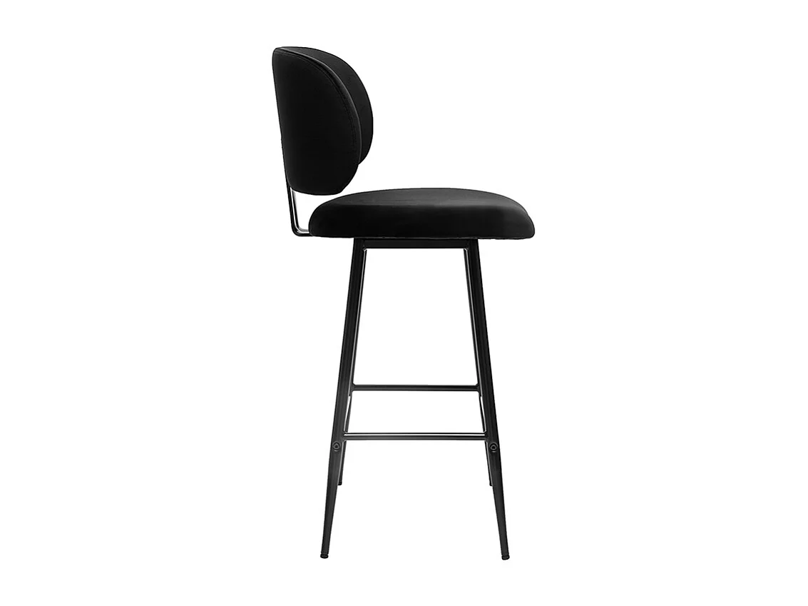 Schwarze Barhocker aus Samtstoff und Metall H70 cm (2er-Set) ATRIUM