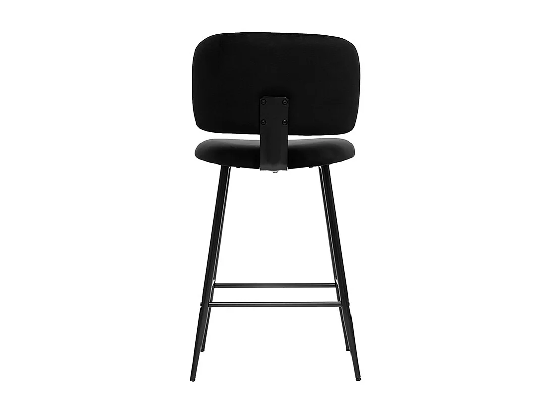 Schwarze Barhocker aus Samtstoff und Metall H70 cm (2er-Set) ATRIUM