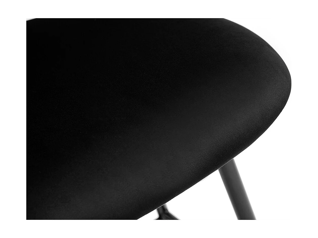 Schwarze Barhocker aus Samtstoff und Metall H70 cm (2er-Set) ATRIUM