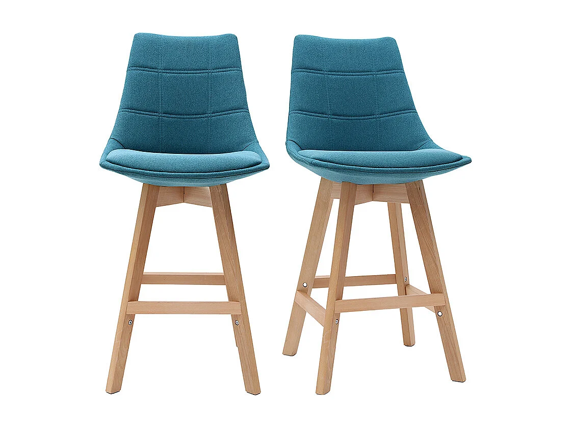 Tabourets de bar scandinaves bleu canard 65 cm (lot de 2) MATILDE