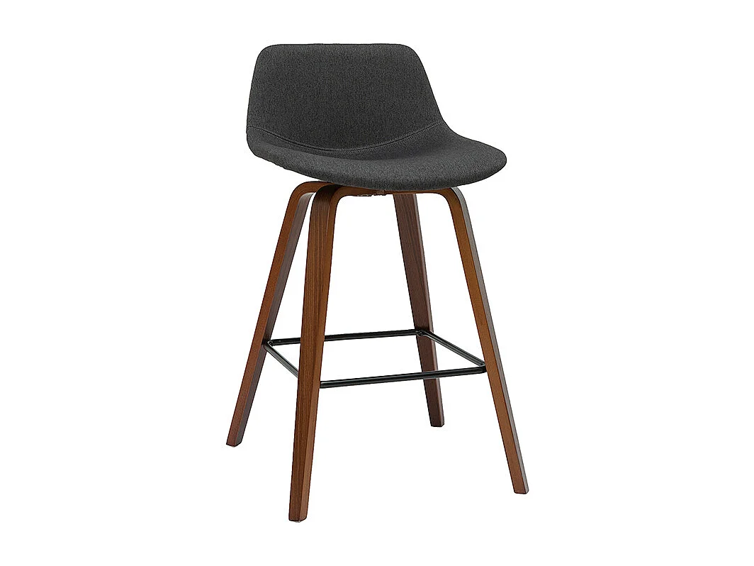 Set de 2 taburetes de cocina de diseño gris oscuro y nogal 65 cm NONIE