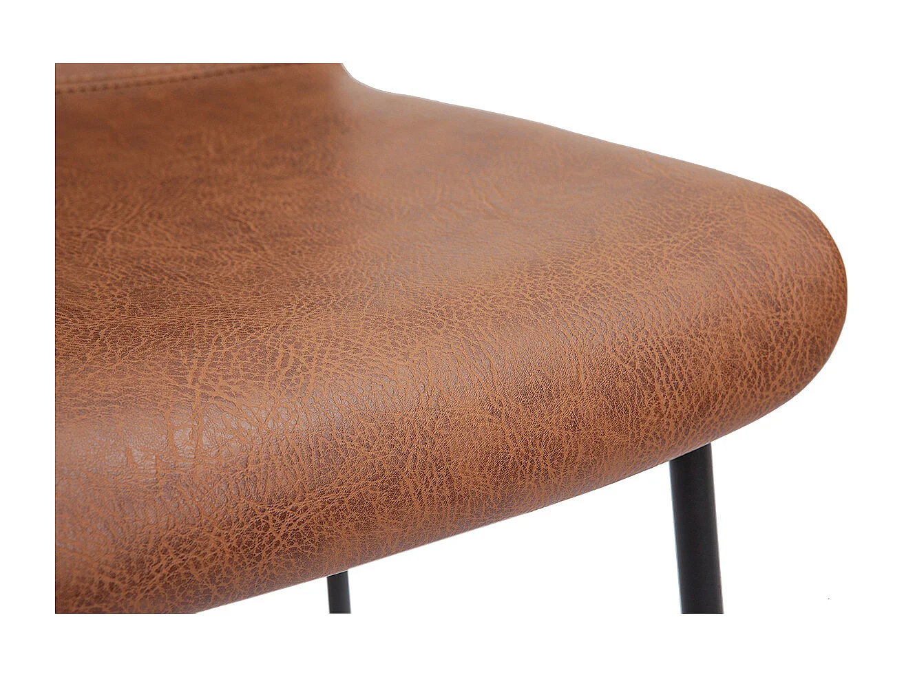 Tabourets de bar fixes marron aspect vieilli et métal noir H75 (lot de 2) HAROLD