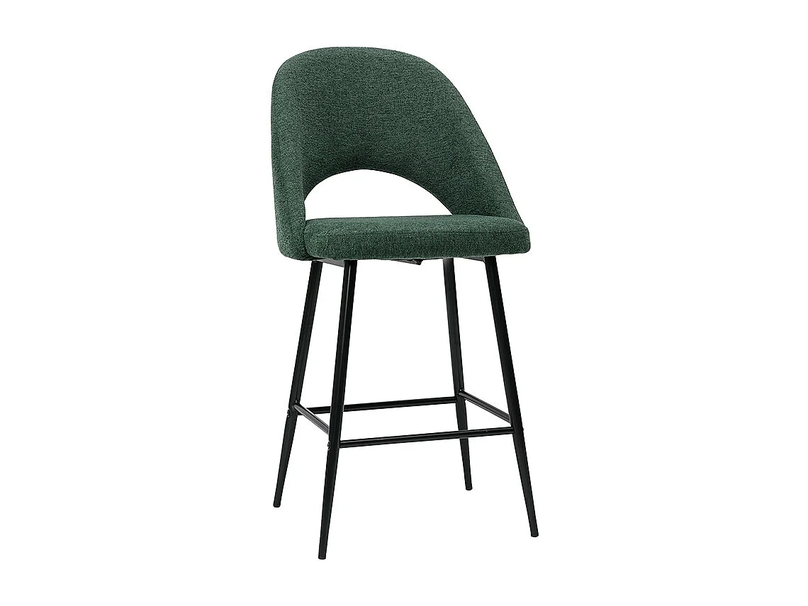 Tabourets de bar en tissu effet velours texturé vert H65 cm (lot de 2) COSETTE