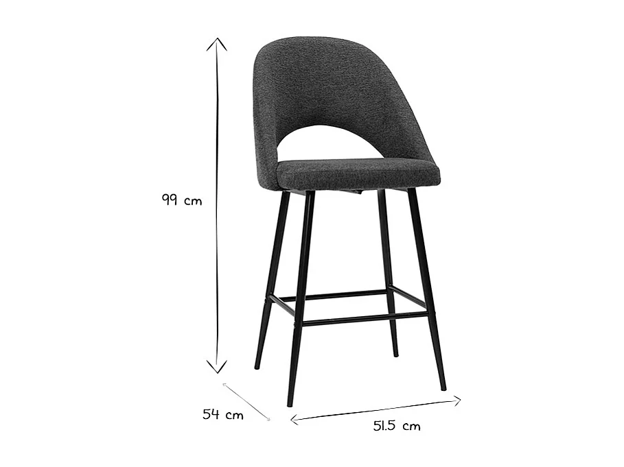Barhocker grüner Stoff mit Samteffekt H65cm (2er-Set) COSETTE
