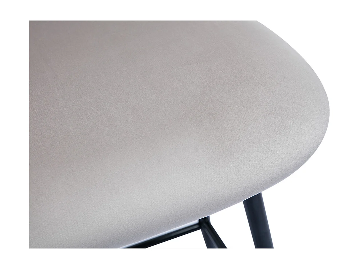 Barhocker aus taupefarbenem Samtstoff und schwarzem Metall H70 cm (2er-Set) ATRIUM