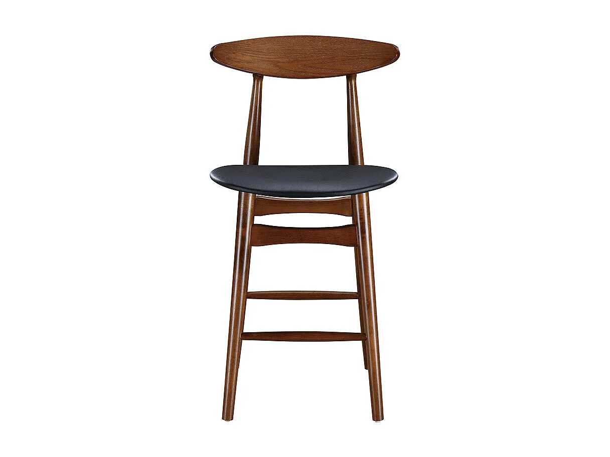 Taburete de bar vintage nogal y PU negro 65cm lote de 2 WALFORD