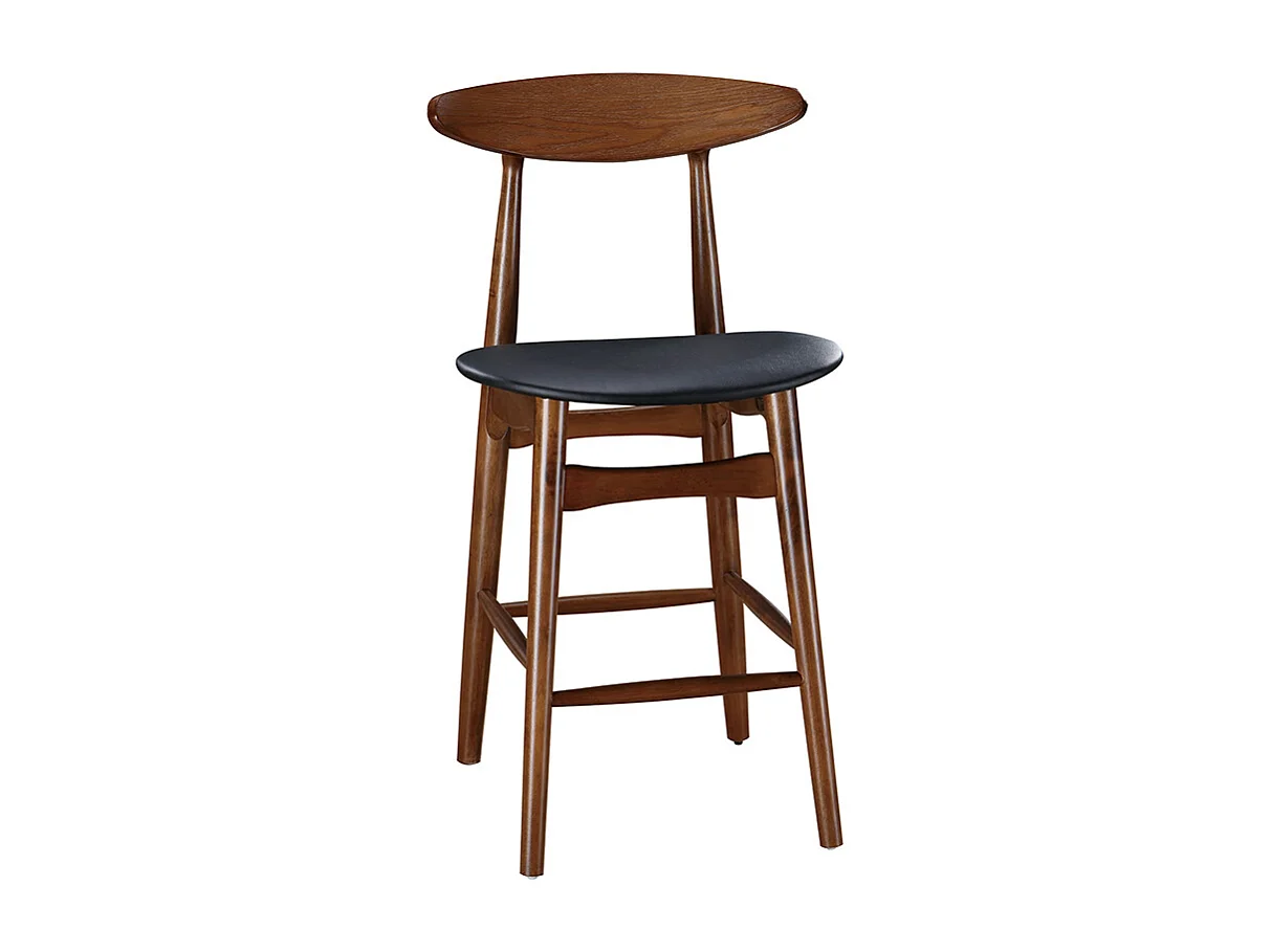 Taburete de bar vintage nogal y PU negro 65cm lote de 2 WALFORD