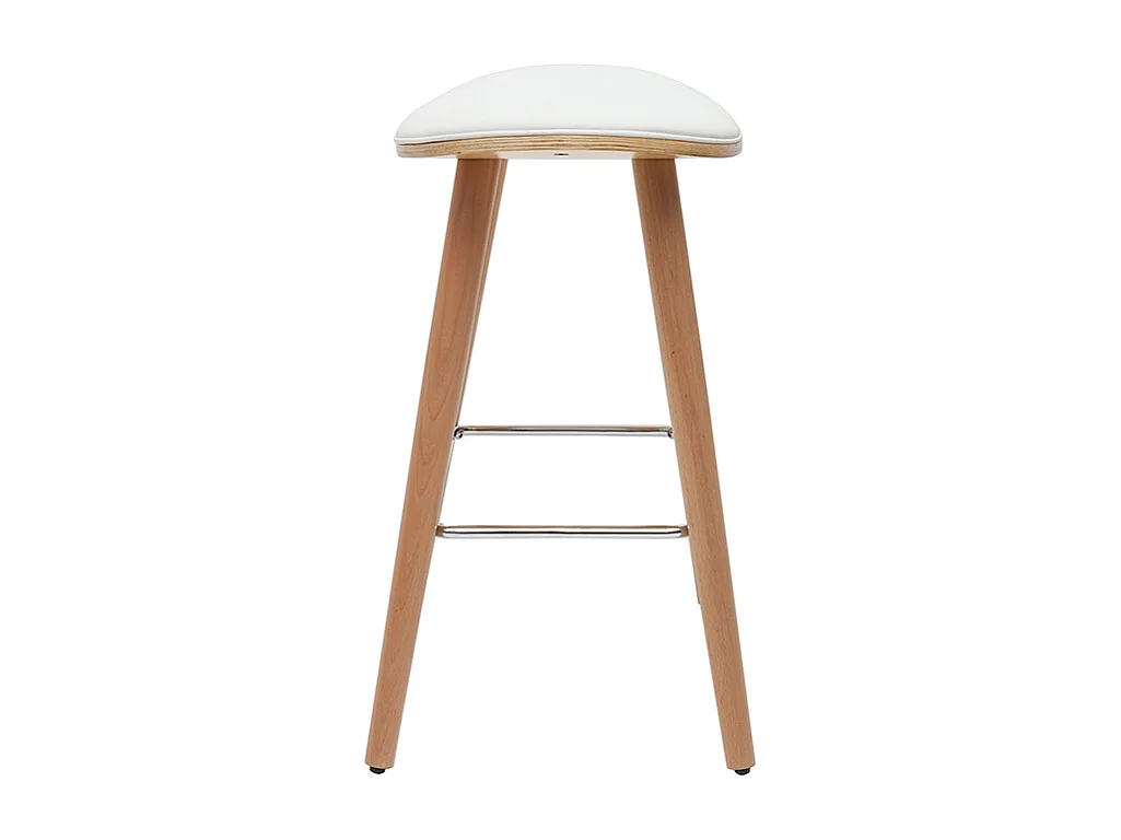 Barhocker helles Holz PU weiß 65 cm (2er-Set) MEADOW