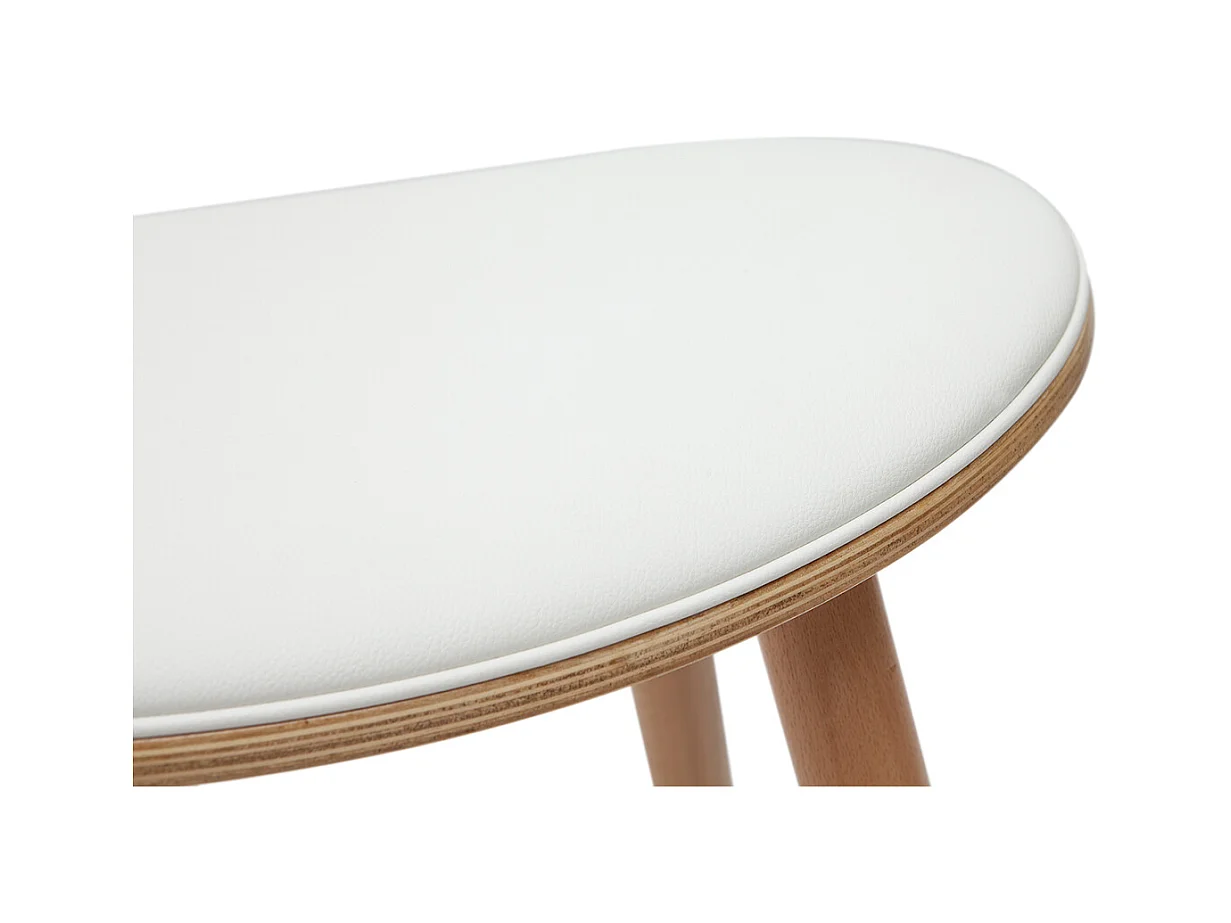 Barhocker helles Holz PU weiß 65 cm (2er-Set) MEADOW