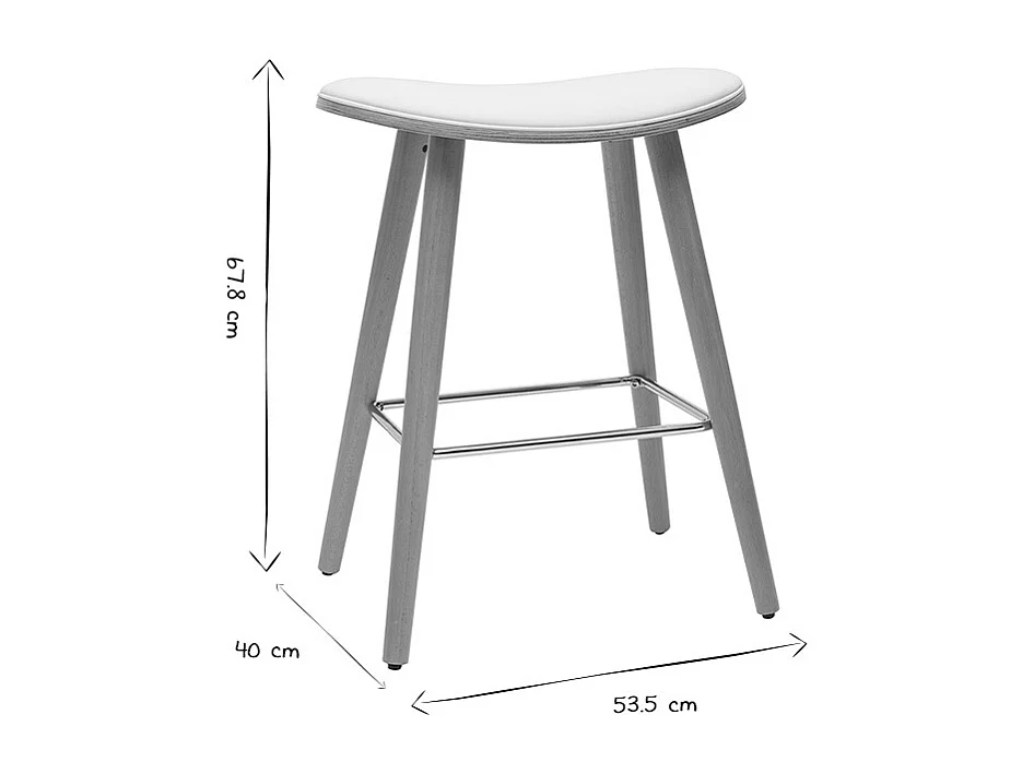 Barhocker helles Holz PU weiß 65 cm (2er-Set) MEADOW