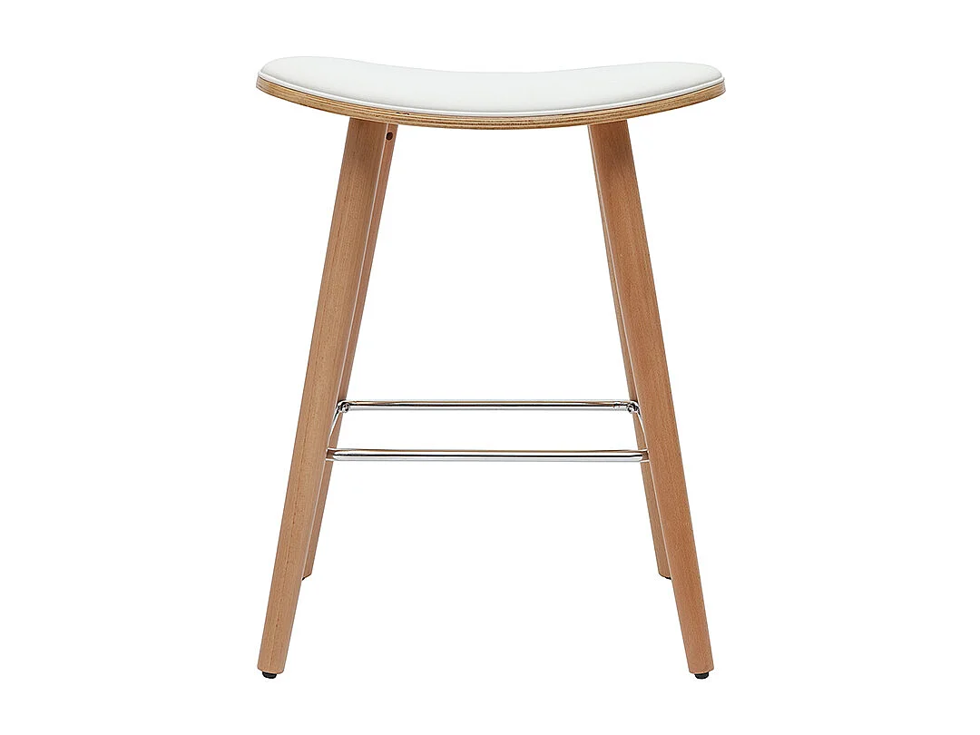 Barhocker helles Holz PU weiß 65 cm (2er-Set) MEADOW