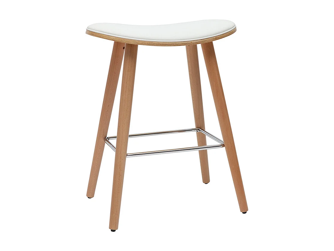 Barhocker helles Holz PU weiß 65 cm (2er-Set) MEADOW