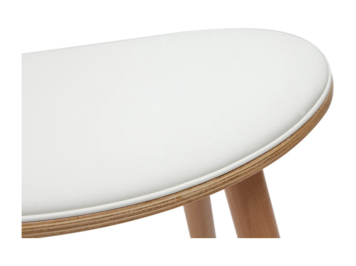 Barhocker helles Holz PU weiß 65 cm (2er-Set) MEADOW