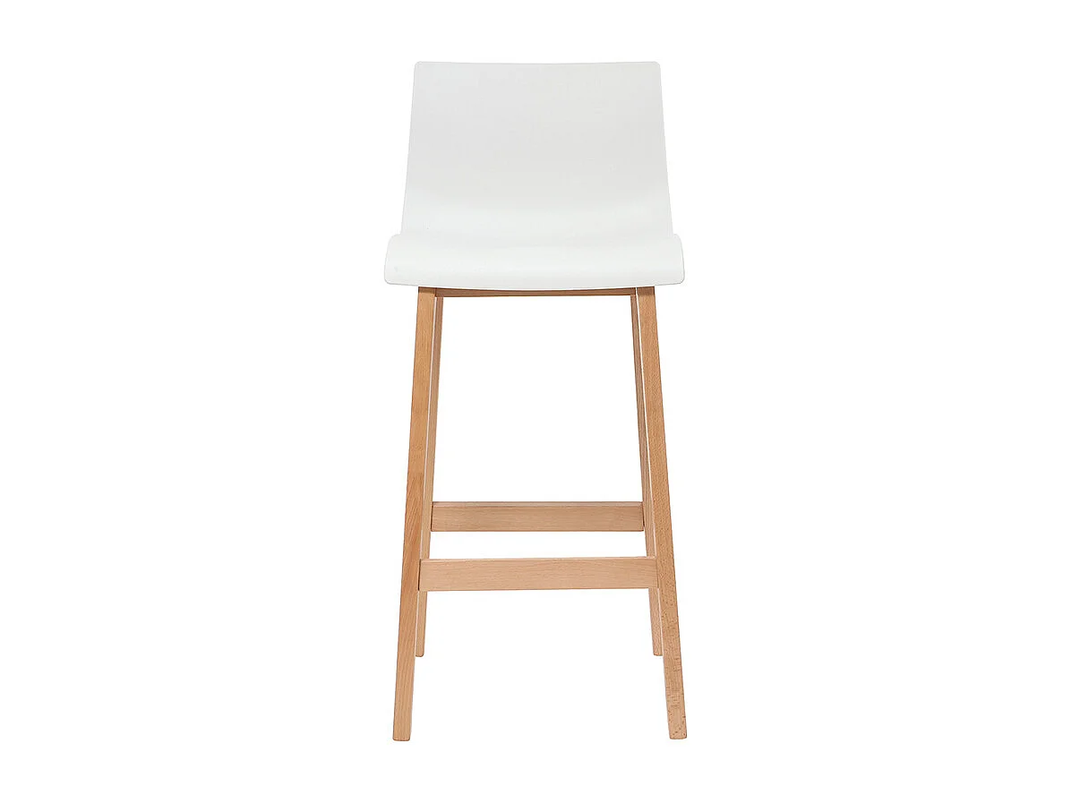 Tabouret de bar design bois et blanc 75 cm (lot de 2) NEW SURF