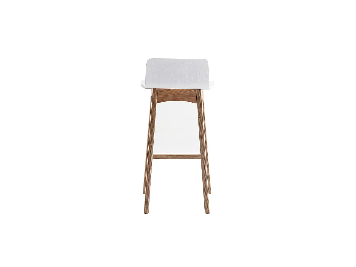 Chaise de bar scandinave bois et blanc H66 cm BALTIK