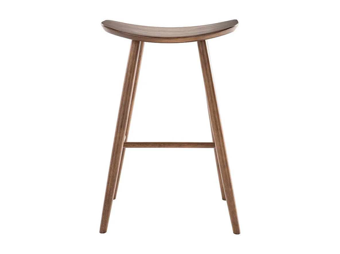 Tabourets de bar design noyer H72 cm (lot de 2) DEMORY