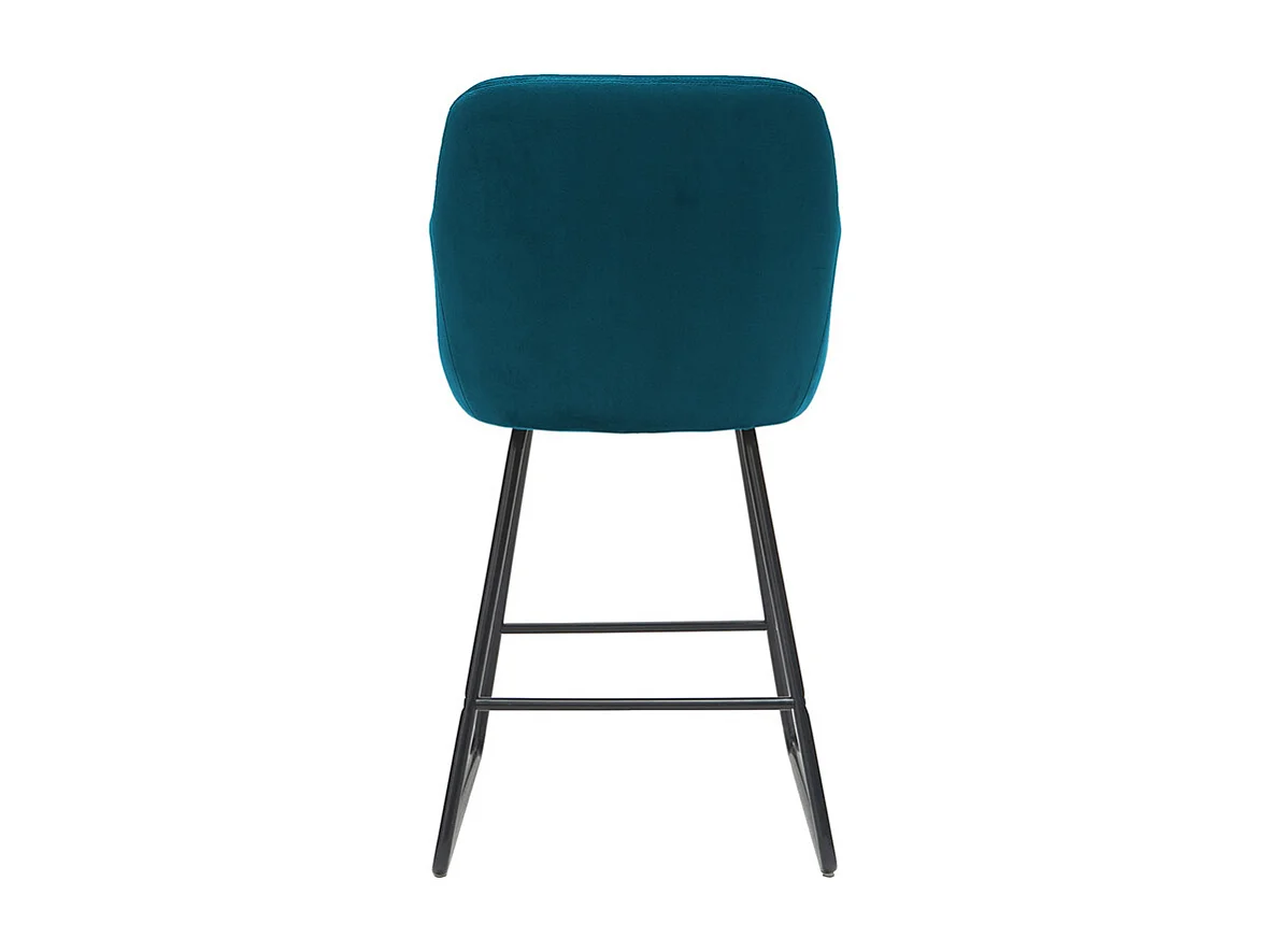 Barhocker aus petrol Stoff mit Samteffekt H65 cm (2er-Satz) AMIKA